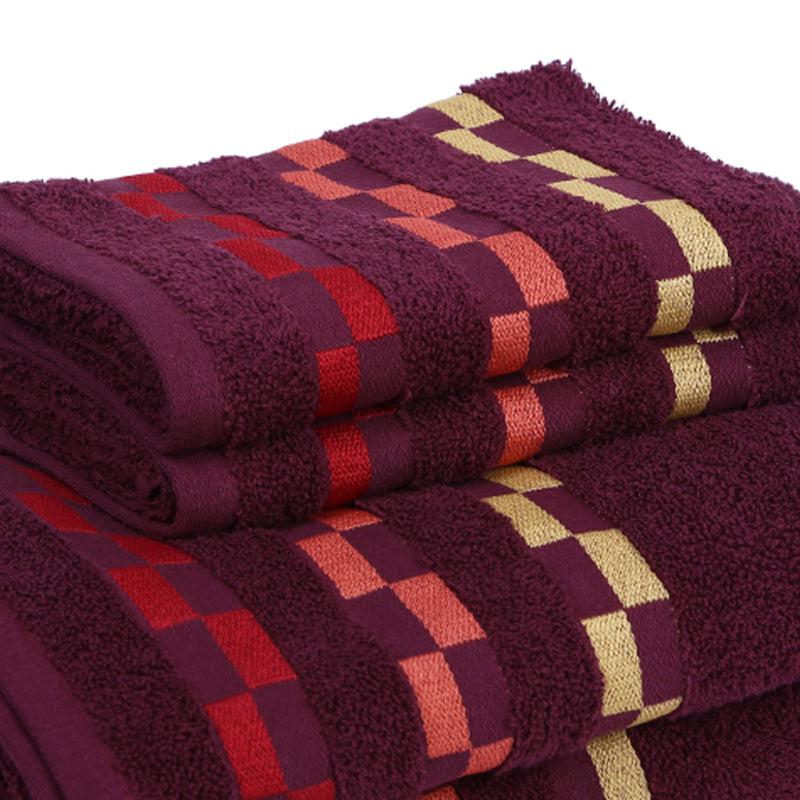 Buy Delpha Towel Combo (Wine) - Set Of Four Towel Sets from Vaaree