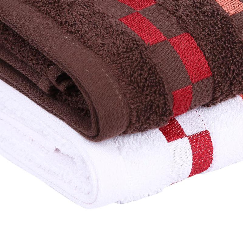 Buy Delpha Bath Towel (Brown & White) - Set Of Two Bath Towels from Vaaree