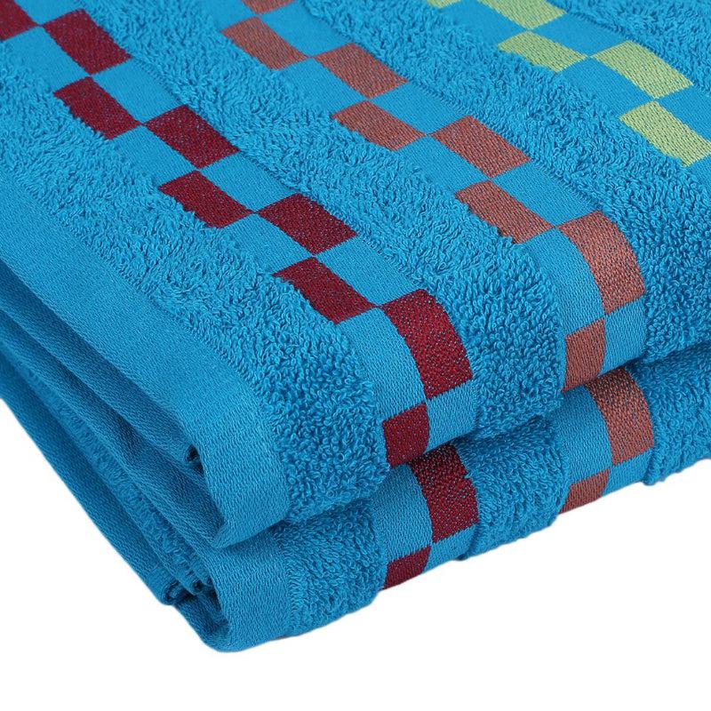 Buy Delpha Bath Towel (Blue) - Set Of Two Bath Towels from Vaaree