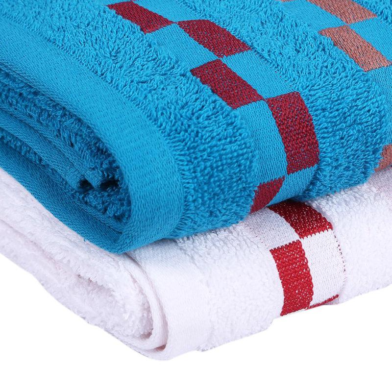 Buy Delpha Bath Towel (Blue & White) - Set Of Two Bath Towels from Vaaree