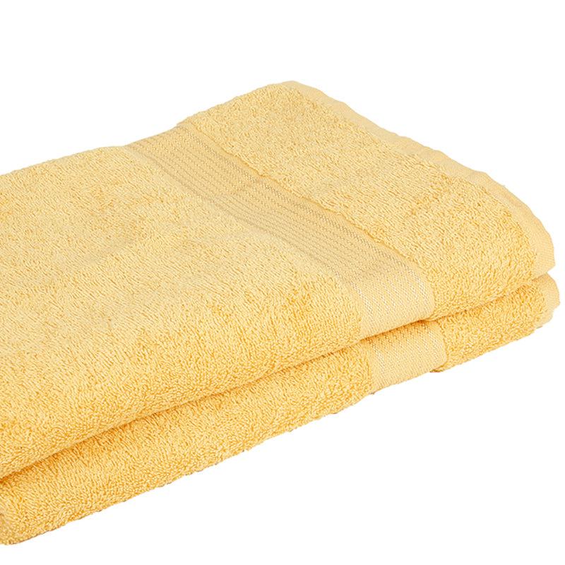 Buy Bodil Bath Towel (Yellow) - Set Of Two Bath Towels from Vaaree