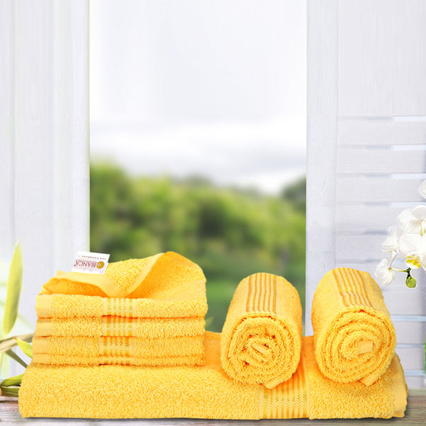 Buy Eva Quick Dry Towel Combo (Yellow) - Seven Piece Set Towel Sets from Vaaree