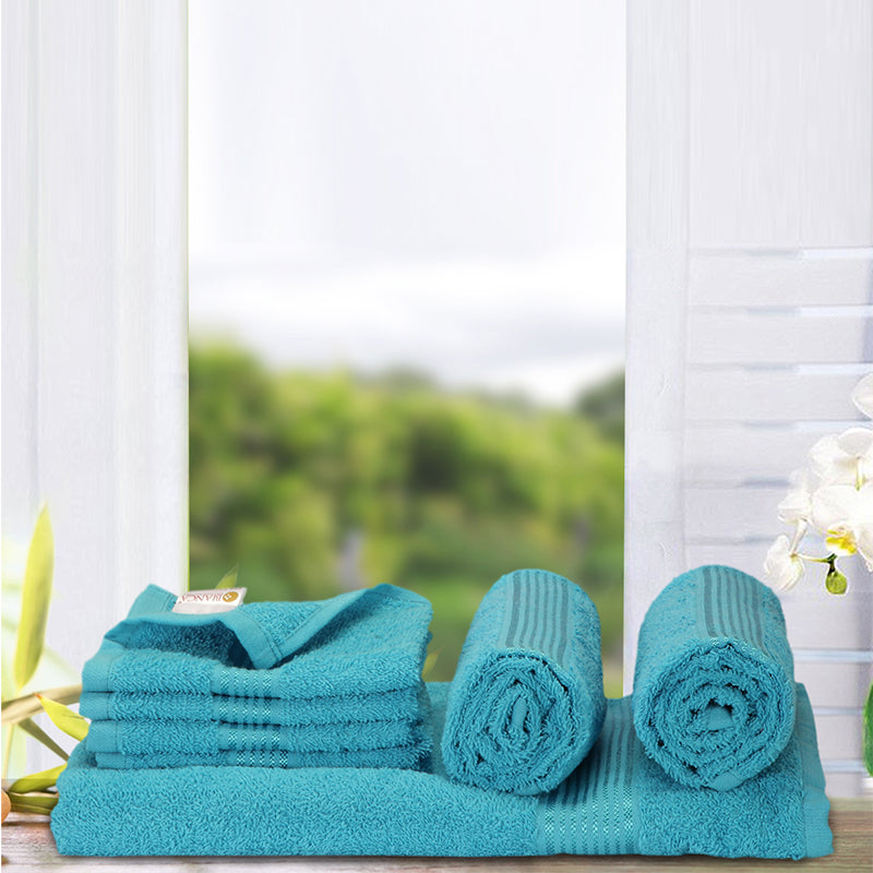 Buy Eva Quick Dry Towel Combo (Blue) - Seven Piece Set Towel Sets from Vaaree