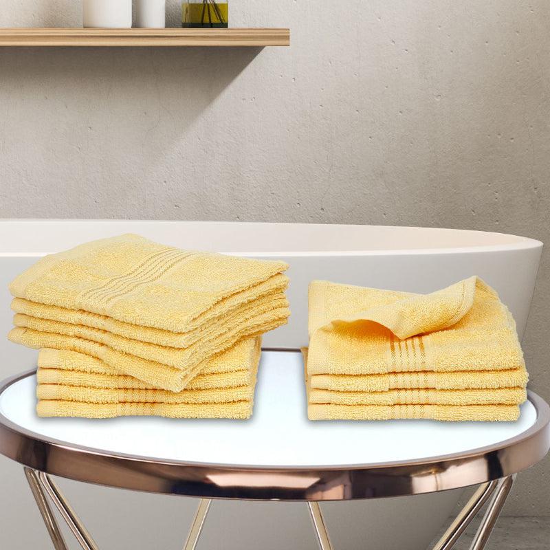 Buy Bodil Face Towel (Yellow) - Set Of Twelve Hand & Face Towels from Vaaree