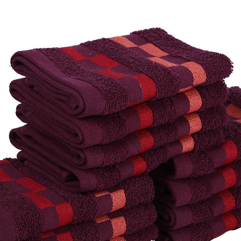 Buy Delpha Face Towel (Wine) - Set Of Twelve Hand & Face Towels from Vaaree