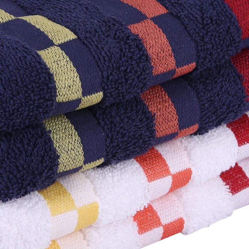 Buy Delpha Hand Towel (Navy Blue & White) - Set Of Four Hand & Face Towels from Vaaree