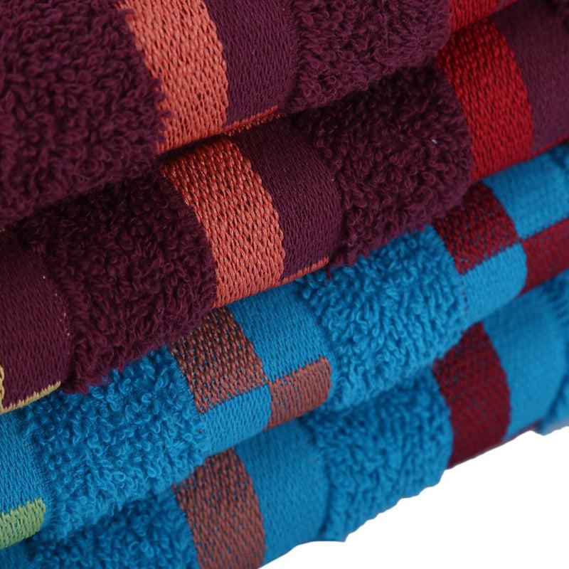 Buy Delpha Hand Towel (Wine & Light Blue) - Set Of Four Hand & Face Towels from Vaaree