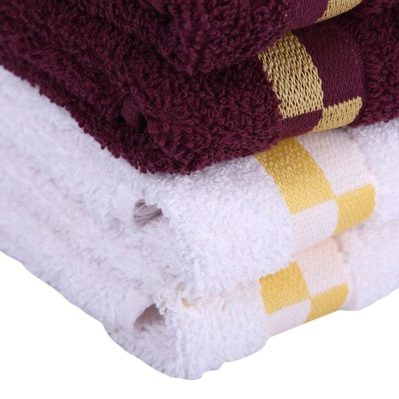 Buy Delpha Hand Towel (Wine & White) - Set Of Four Hand & Face Towels from Vaaree