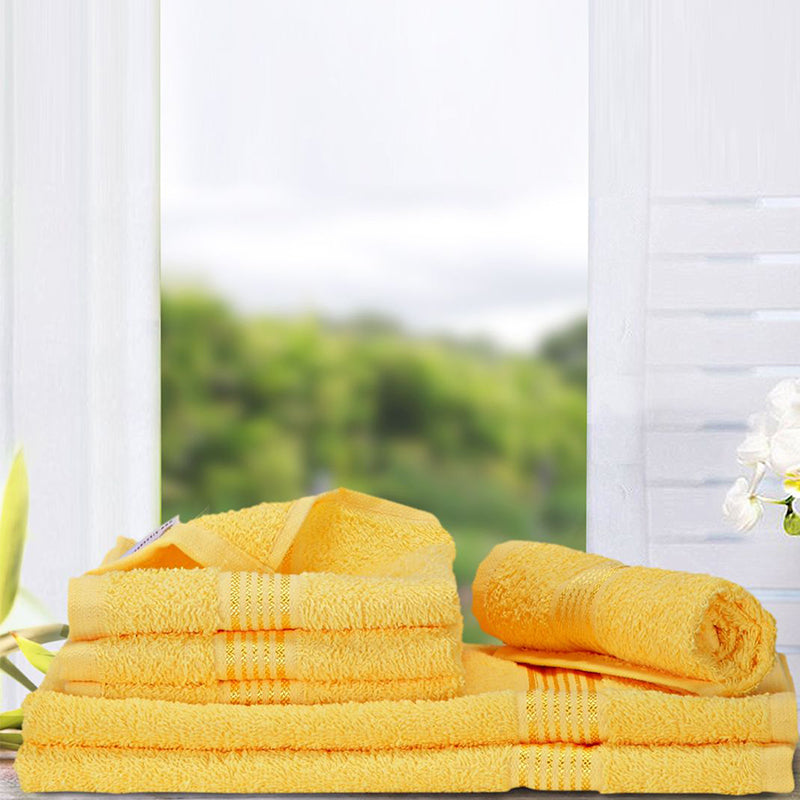 Buy Eva Quick Dry Towel Combo (Yellow) - Six Piece Set Towel Sets from Vaaree