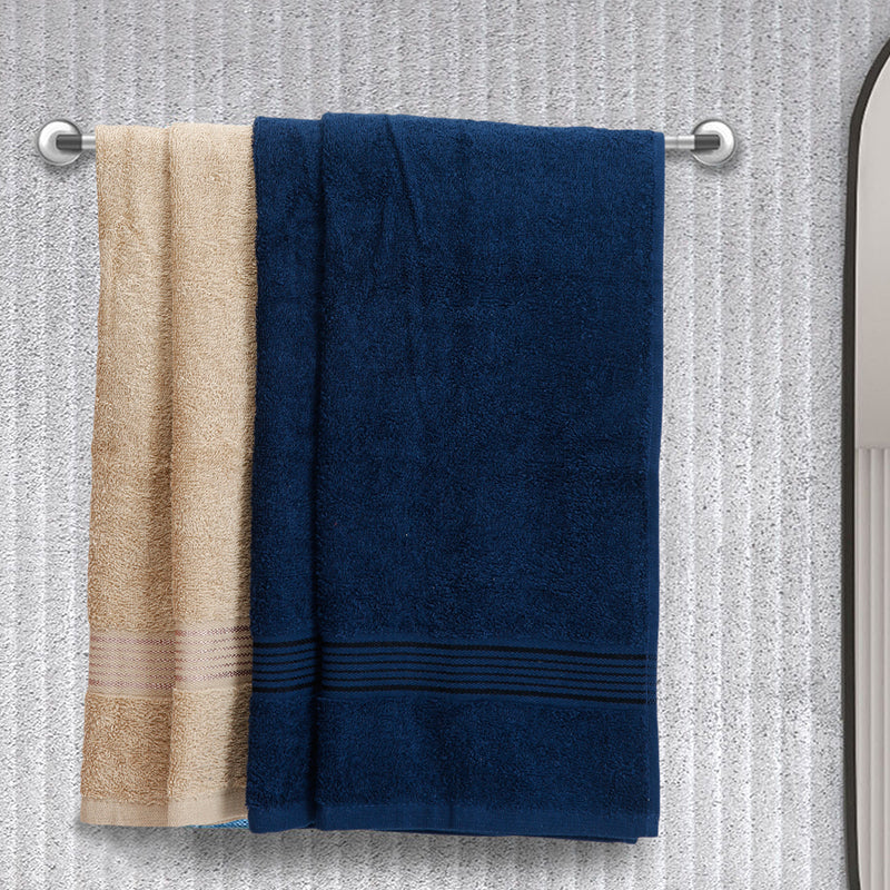 Buy Eva Quick Dry Hand Towel (Taupe & Navy Blue) - Set Of Four Hand & Face Towels from Vaaree