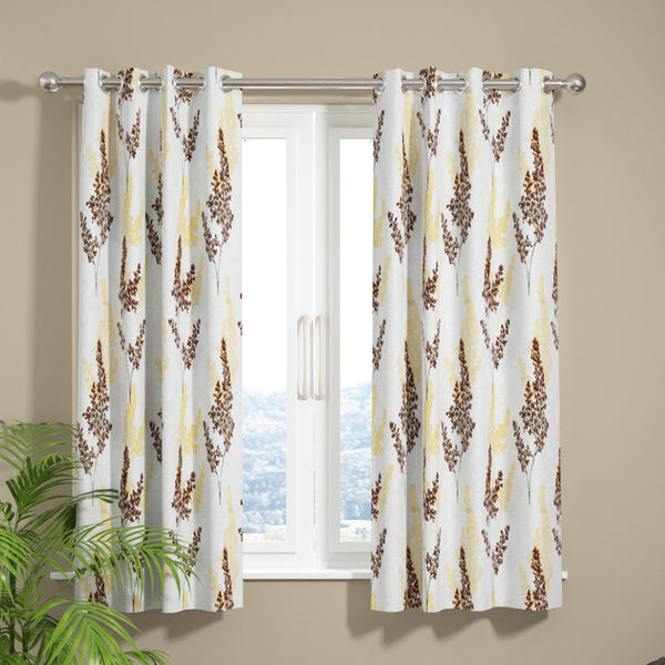 Buy Nivara Jaquard Floral Curtain - Set Of Two Curtains from Vaaree