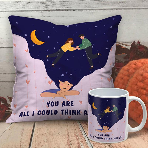 Buy Stellar Love Cushion Cover & Mug (300 ML) - Two Piece Set Gift Box from Vaaree