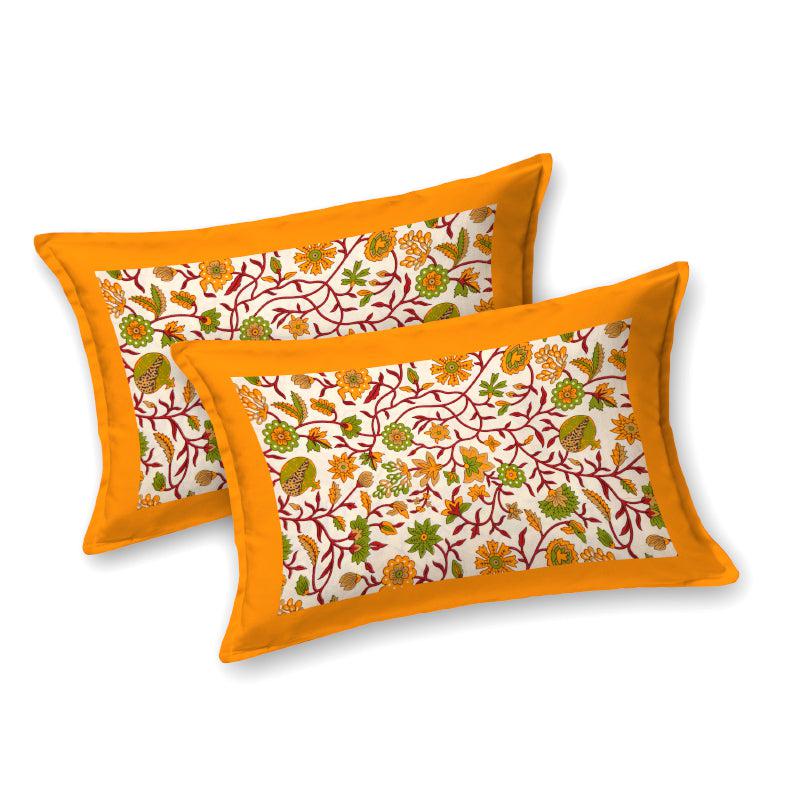 Buy Vihaan Ethnic Bedsheet - Orange Bedsheets from Vaaree