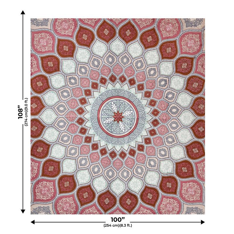 Buy Navaj Mandala Bedsheet - Grey,Red Bedsheets from Vaaree