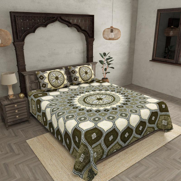 Buy Navaj Mandala Bedsheet - Green Bedsheets from Vaaree