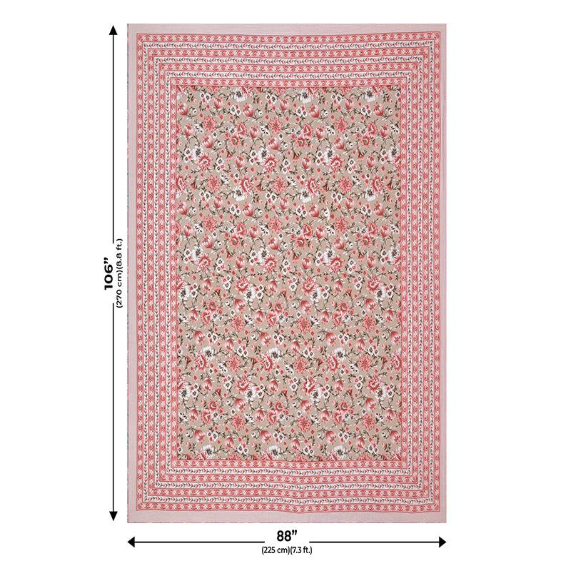 Buy Sarva Floral Bedsheet - Pink,Green Bedsheets from Vaaree