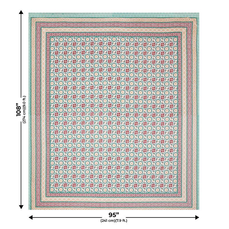 Buy Maya Ethnic Bedsheet - Green,Pink Bedsheets from Vaaree