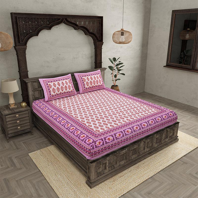 Buy Mahat Ethnic Bedsheet - Pink Bedsheets from Vaaree