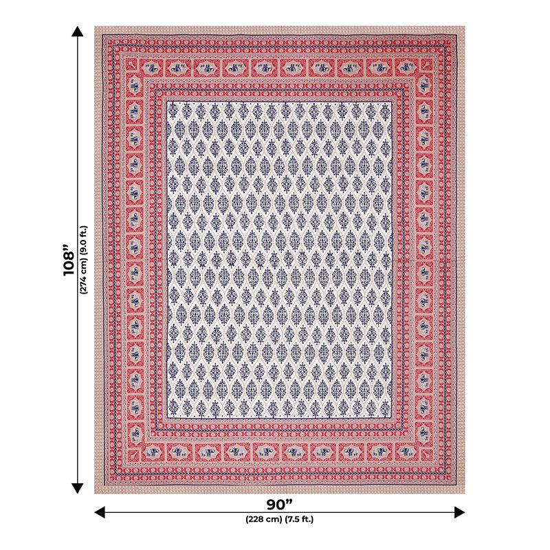 Buy Mahat Ethnic Bedsheet - Blue,Red Bedsheets from Vaaree