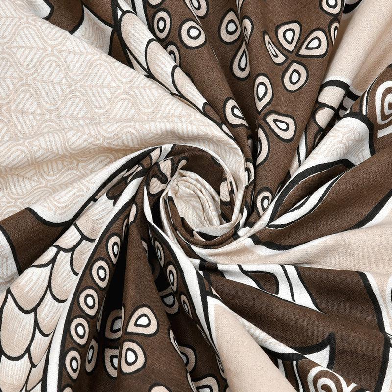 Buy Mayura Ethnic Bedsheet - White,Brown Bedsheets from Vaaree