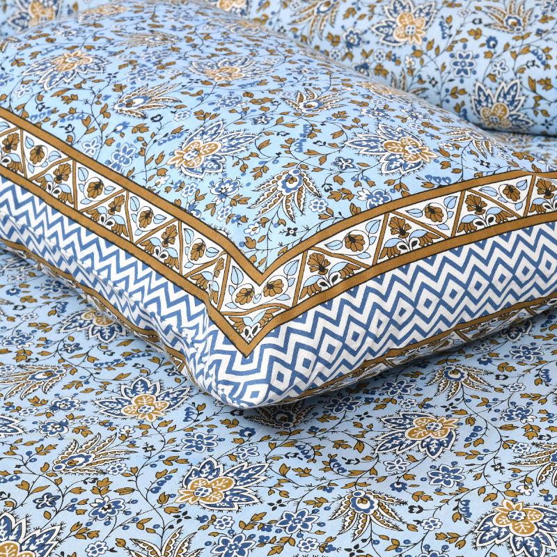 Buy Yagna Ethnic Bedsheet - Blue Bedsheets from Vaaree