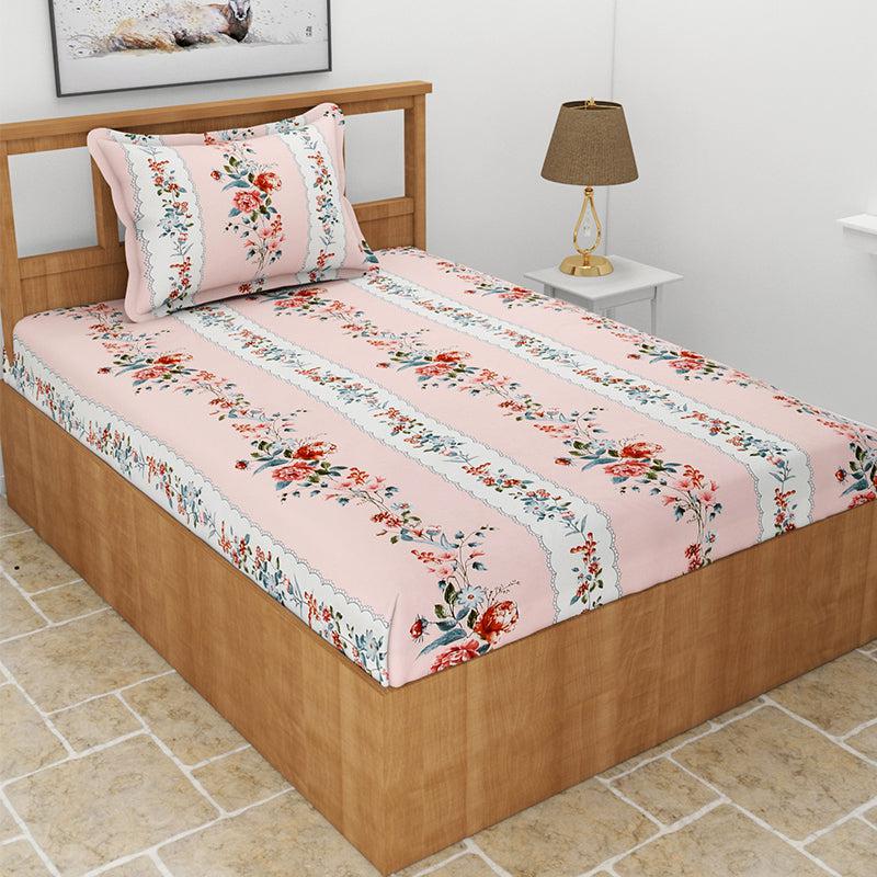 Buy Zambak Floral Bedsheet - Rose Pink Bedsheets from Vaaree