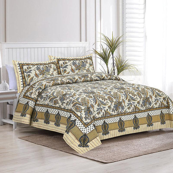 Buy Mohitaa Printed Bedsheet - Yellow Bedsheets from Vaaree