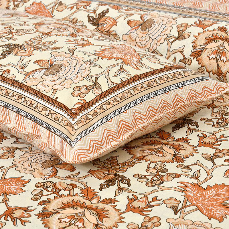 Buy Yukta Printed Bedsheet - Orange Bedsheets from Vaaree