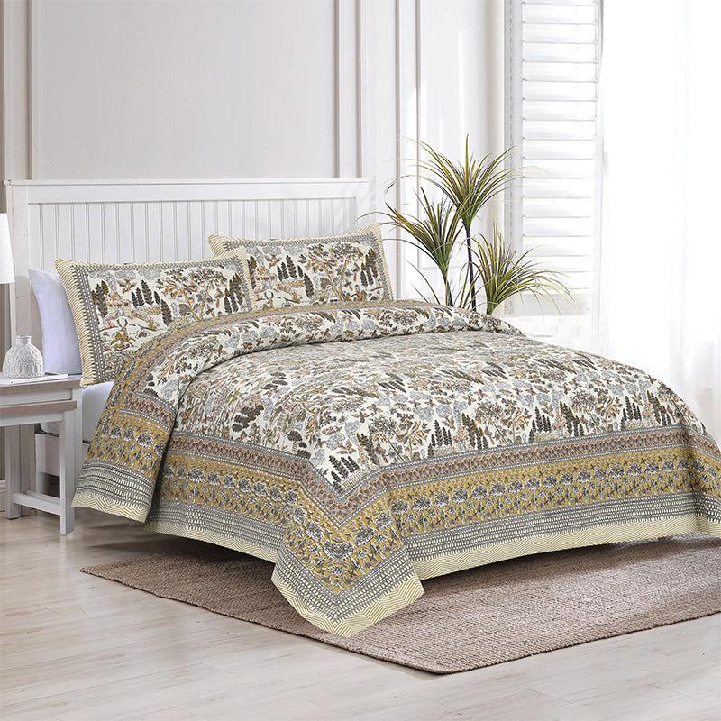 Buy Jimika Printed Bedsheet - Yellow Bedsheets from Vaaree