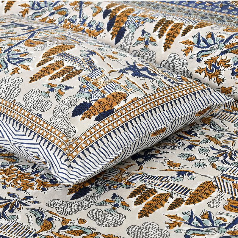 Buy Jimika Printed Bedsheet - Blue Bedsheets from Vaaree