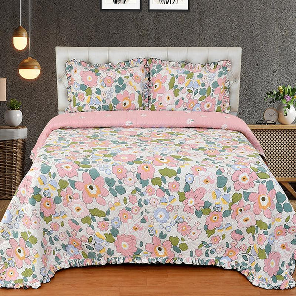 Buy Manjira Pink Floral Bedcover Bedcovers from Vaaree