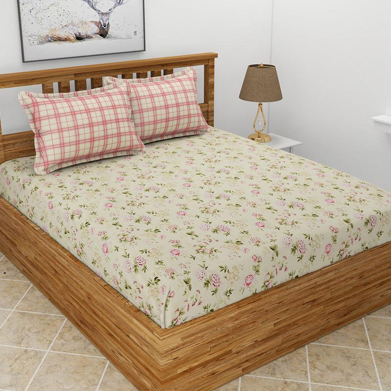 Buy Quince Floral Bedsheet - Beige Bedsheets from Vaaree