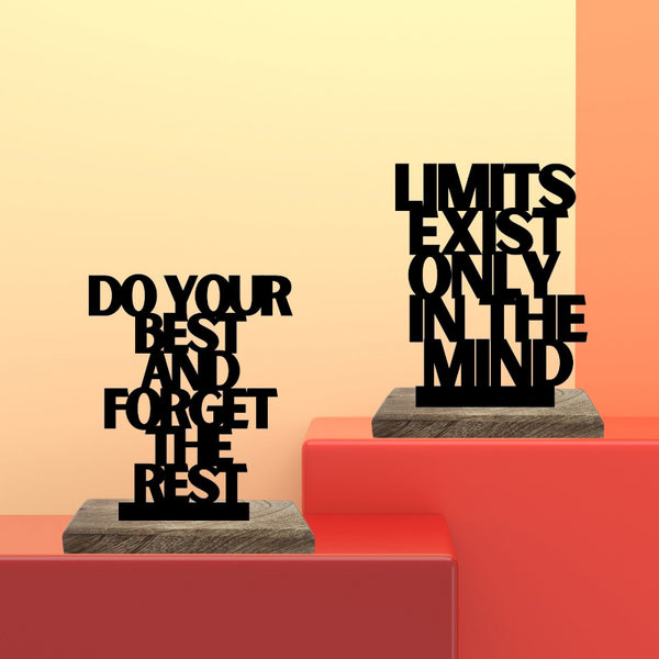 Optimal Mindset Boundless Efforts Typography Showpiece - Set Of Two