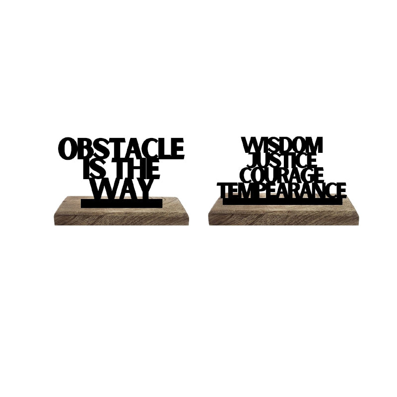 Buy Stoic Virtues & Resilience Typography Showpiece - Set Of Two Showpiece from Vaaree