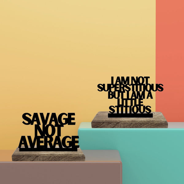 Bold Beliefs Savage Attitude Typography Showpiece - Set Of Two