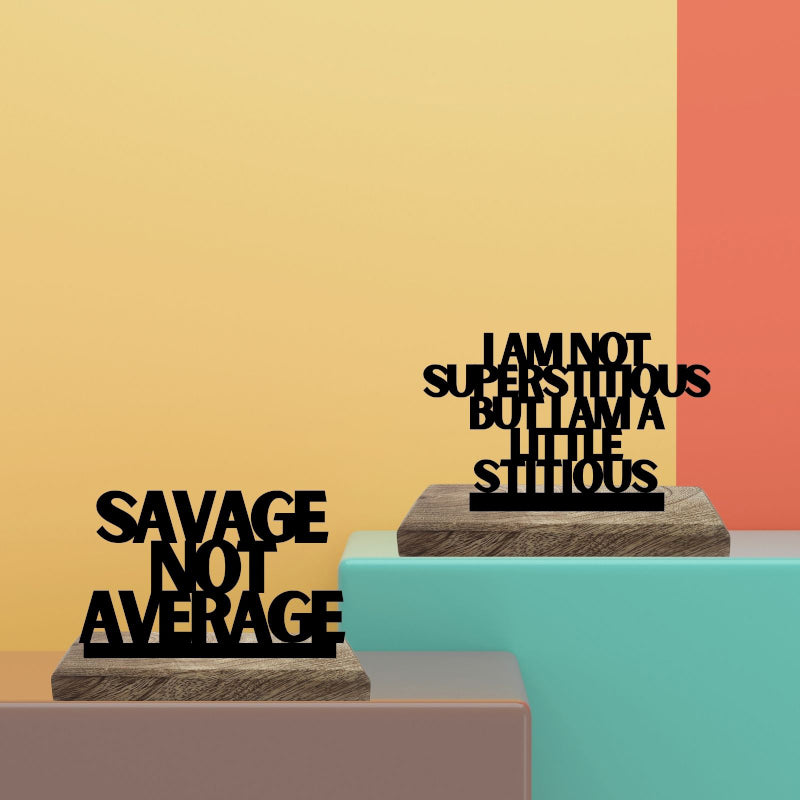 Buy Bold Beliefs Savage Attitude Typography Showpiece - Set Of Two Showpiece from Vaaree