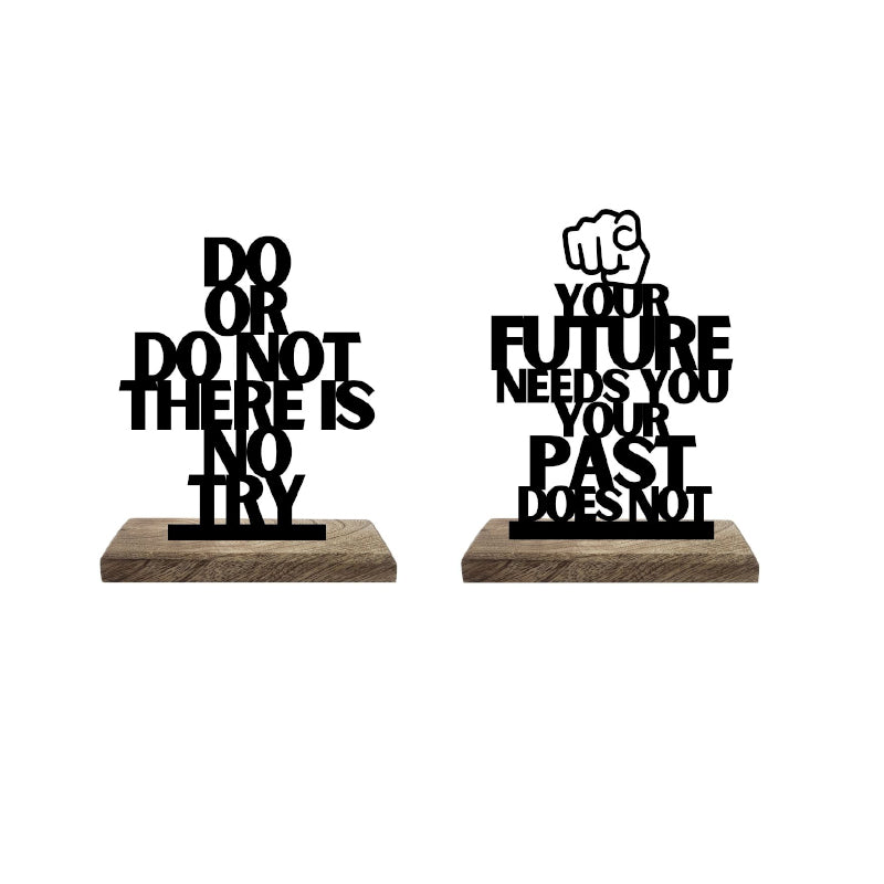 Buy No Try Only Do Typography Showpiece - Set Of Two Showpiece from Vaaree