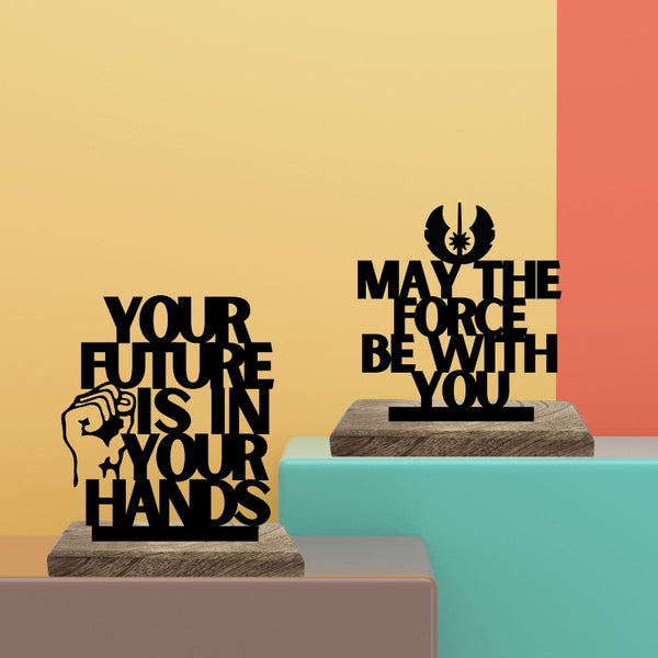 Guided by Force Driven by Choice Typography Showpiece - Set Of Two