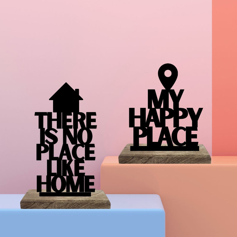 Buy Homely Happiness Typography Showpiece - Set Of Two Showpieces from Vaaree