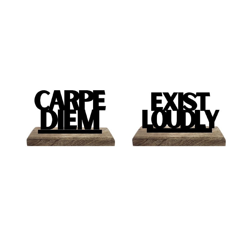 Buy Seize & Resonate Typography Showpiece - Set Of Two Showpiece from Vaaree