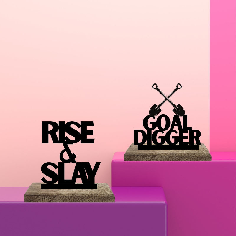 Buy Rise Up Goal Digger Typography Showpiece - Set Of Two Showpiece from Vaaree