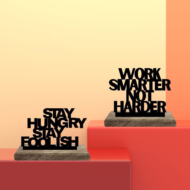 Buy Hungry Minds Smart Tactics Typography Showpiece - Set Of Two Showpiece from Vaaree