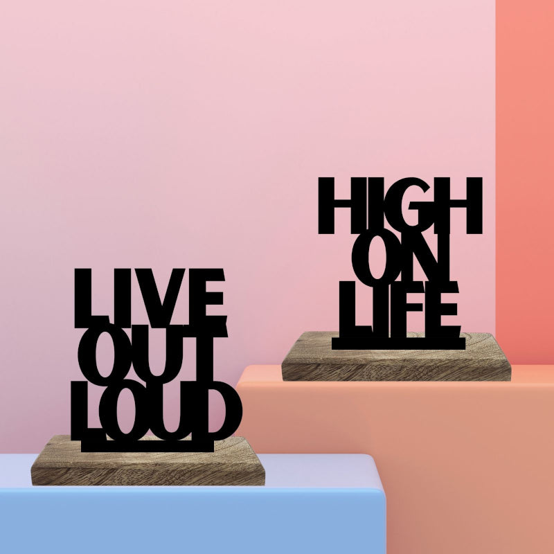 Buy Loud & Lively Typography Showpiece - Set Of Two Showpiece from Vaaree