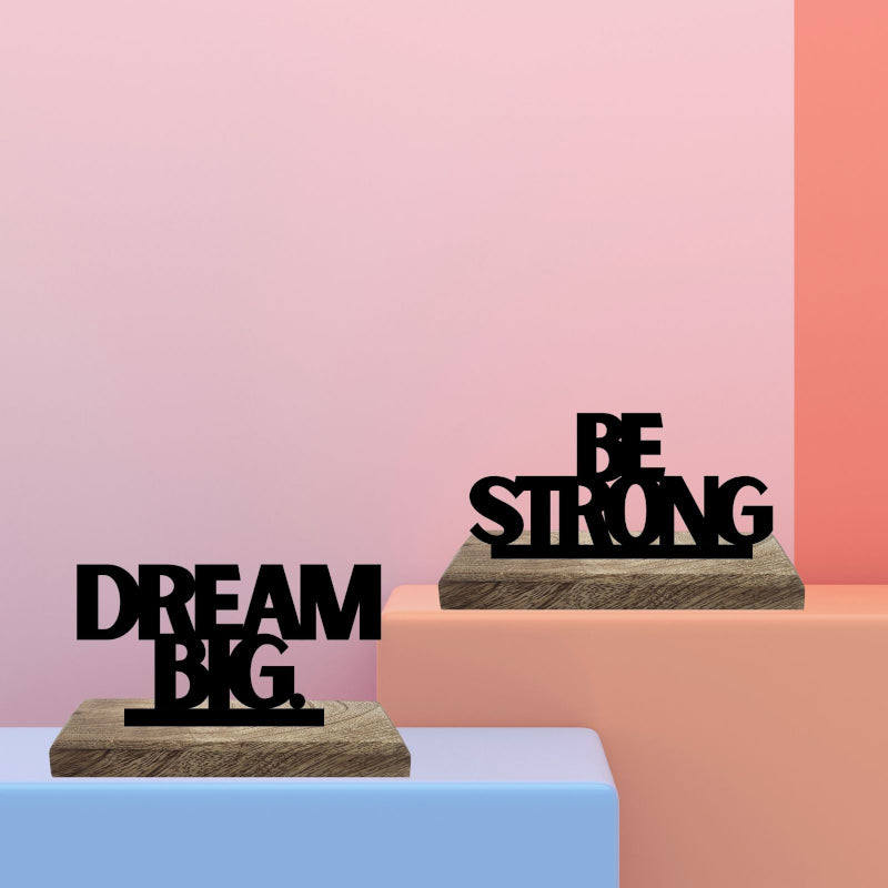 Buy Big Dreams Strong Spirit Typography Showpiece - Set Of Two Showpiece from Vaaree