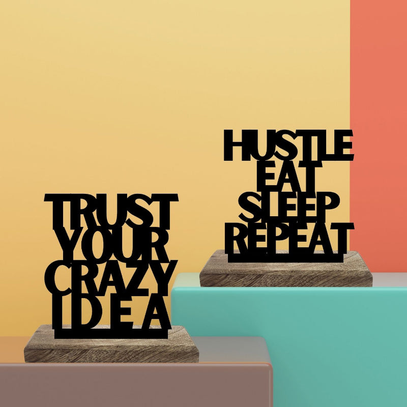 Buy Crazy Hustle Momentum Typography Showpiece - Set Of Two Showpiece from Vaaree