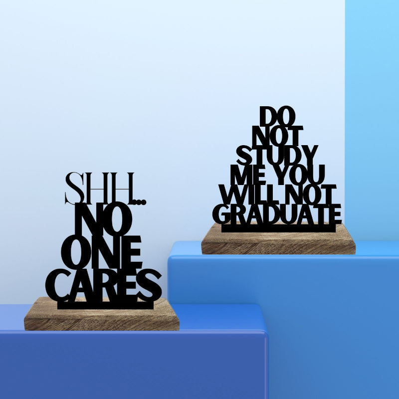 Buy Silent Disregard Typography Showpiece - Set Of Two Showpiece from Vaaree