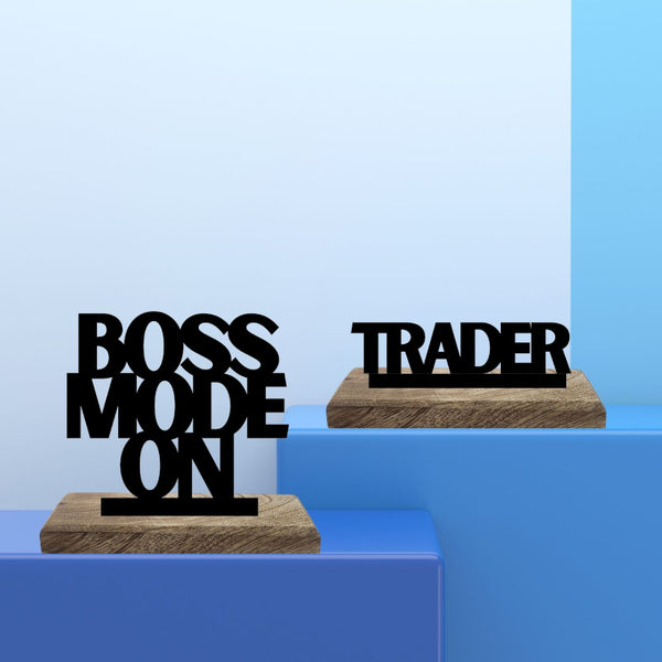 Trader's Triumph Typography Showpiece - Set Of Two