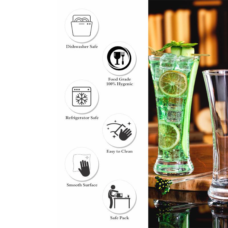 Buy Mina Glass Tumbler (275 ML) - Set Of Six Drinking & Juice Glasses from Vaaree