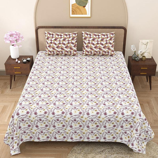 Buy Nolan Floral Bedsheet - Purple Bedsheets from Vaaree