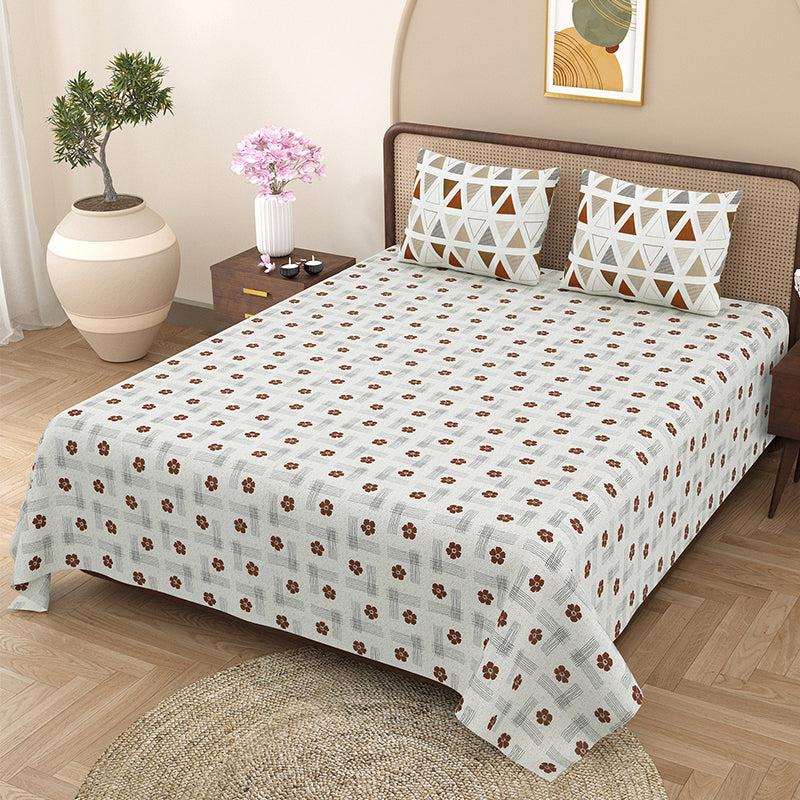 Buy Atticus Floral Bedsheet - Brown Bedsheets from Vaaree